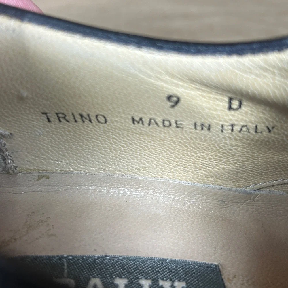 Bally Trino Dress Shoes Mens 9 D Black Solid Leather Cap Toe Oxford Italy